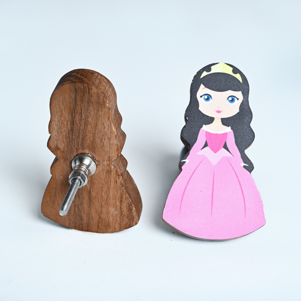 Handmade Acacia Wood Princess Kids Furniture Knob